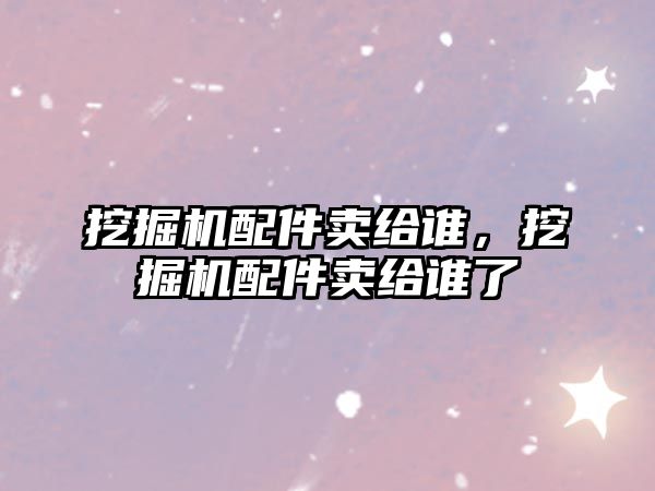 挖掘機配件賣給誰，挖掘機配件賣給誰了