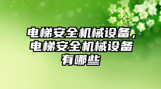 電梯安全機械設備，電梯安全機械設備有哪些