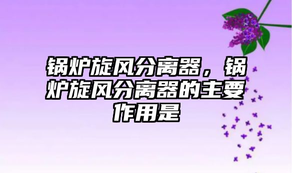 鍋爐旋風(fēng)分離器，鍋爐旋風(fēng)分離器的主要作用是