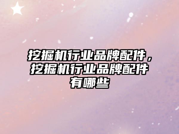 挖掘機行業(yè)品牌配件，挖掘機行業(yè)品牌配件有哪些