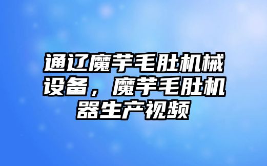 通遼魔芋毛肚機械設(shè)備，魔芋毛肚機器生產(chǎn)視頻