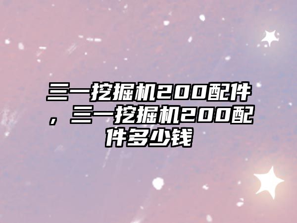 三一挖掘機(jī)200配件，三一挖掘機(jī)200配件多少錢