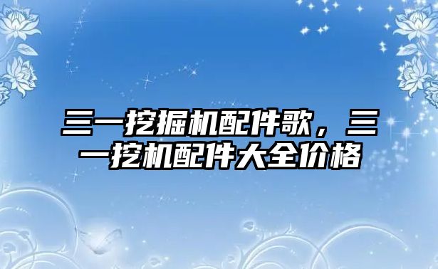 三一挖掘機(jī)配件歌，三一挖機(jī)配件大全價(jià)格