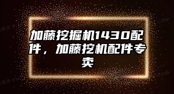 加藤挖掘機1430配件，加藤挖機配件專賣