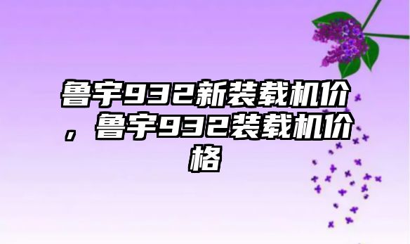 魯宇932新裝載機(jī)價(jià)，魯宇932裝載機(jī)價(jià)格