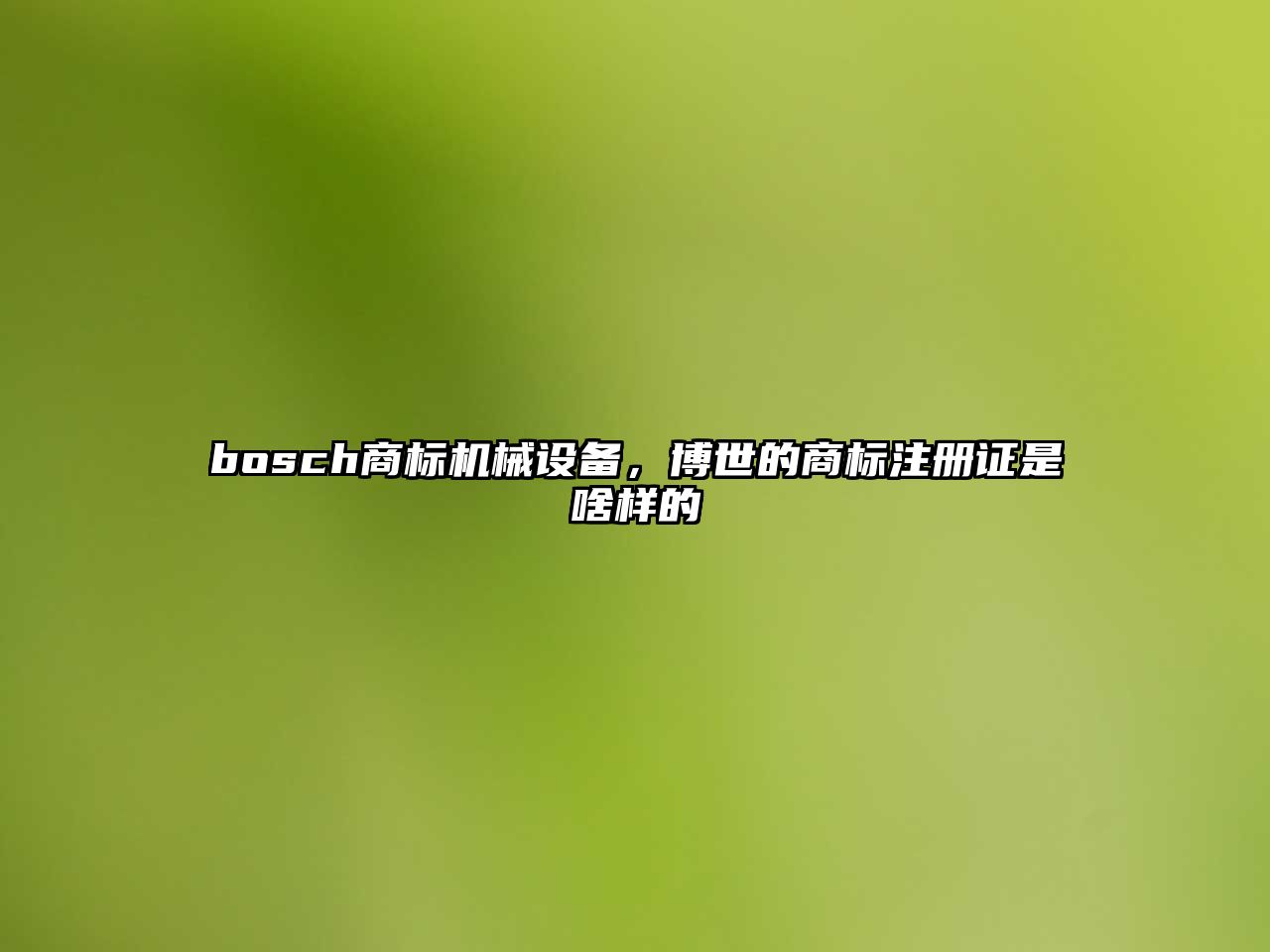 bosch商標(biāo)機(jī)械設(shè)備，博世的商標(biāo)注冊證是啥樣的