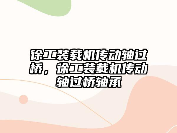 徐工裝載機傳動軸過橋，徐工裝載機傳動軸過橋軸承