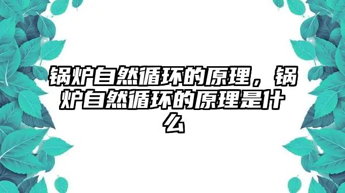 鍋爐自然循環(huán)的原理，鍋爐自然循環(huán)的原理是什么