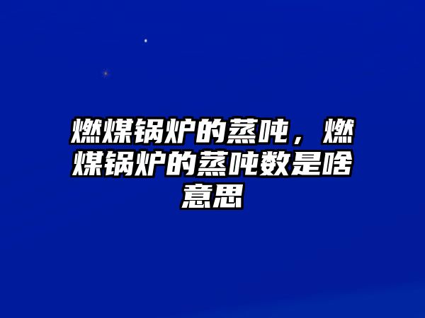 燃煤鍋爐的蒸噸，燃煤鍋爐的蒸噸數(shù)是啥意思