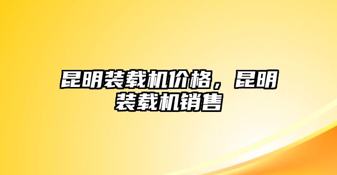 昆明裝載機(jī)價(jià)格，昆明裝載機(jī)銷售