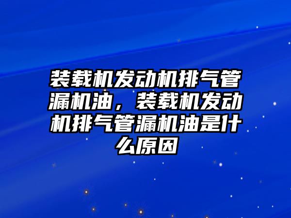 裝載機(jī)發(fā)動(dòng)機(jī)排氣管漏機(jī)油，裝載機(jī)發(fā)動(dòng)機(jī)排氣管漏機(jī)油是什么原因