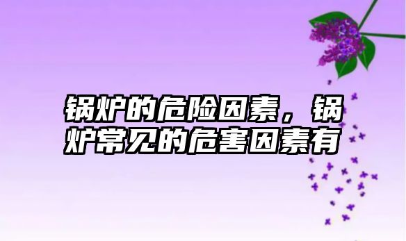 鍋爐的危險(xiǎn)因素，鍋爐常見的危害因素有