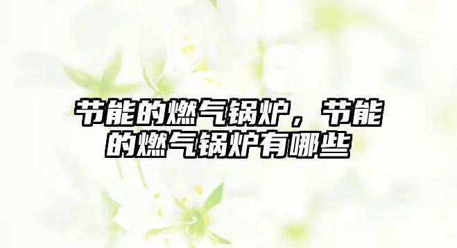 節(jié)能的燃氣鍋爐，節(jié)能的燃氣鍋爐有哪些