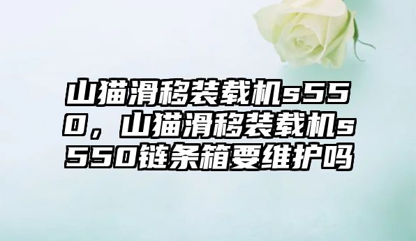 山貓滑移裝載機s550，山貓滑移裝載機s550鏈條箱要維護嗎