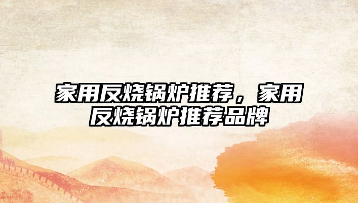 家用反燒鍋爐推薦，家用反燒鍋爐推薦品牌