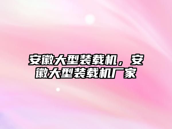 安徽大型裝載機，安徽大型裝載機廠家