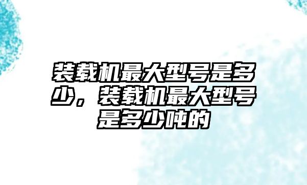 裝載機(jī)最大型號(hào)是多少，裝載機(jī)最大型號(hào)是多少?lài)嵉?/>	
								</i>
								<p class=