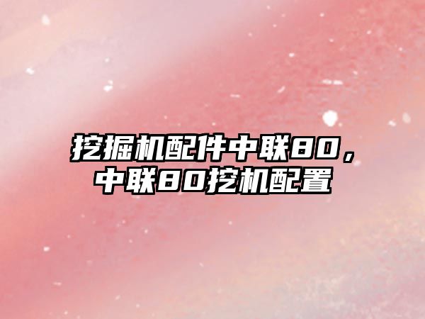 挖掘機(jī)配件中聯(lián)80，中聯(lián)80挖機(jī)配置