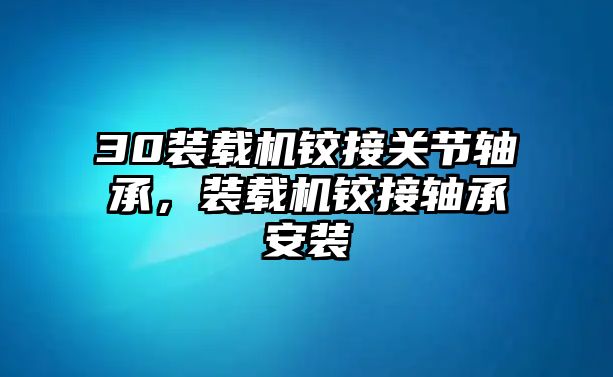 30裝載機(jī)鉸接關(guān)節(jié)軸承，裝載機(jī)鉸接軸承安裝