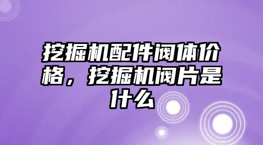 挖掘機(jī)配件閥體價格，挖掘機(jī)閥片是什么