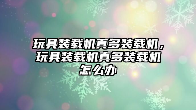 玩具裝載機(jī)真多裝載機(jī)，玩具裝載機(jī)真多裝載機(jī)怎么辦