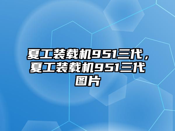 夏工裝載機(jī)951三代，夏工裝載機(jī)951三代圖片