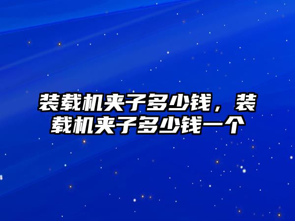 裝載機(jī)夾子多少錢，裝載機(jī)夾子多少錢一個(gè)