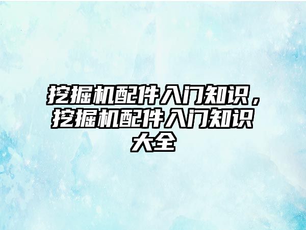 挖掘機配件入門知識，挖掘機配件入門知識大全