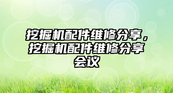 挖掘機(jī)配件維修分享，挖掘機(jī)配件維修分享會議