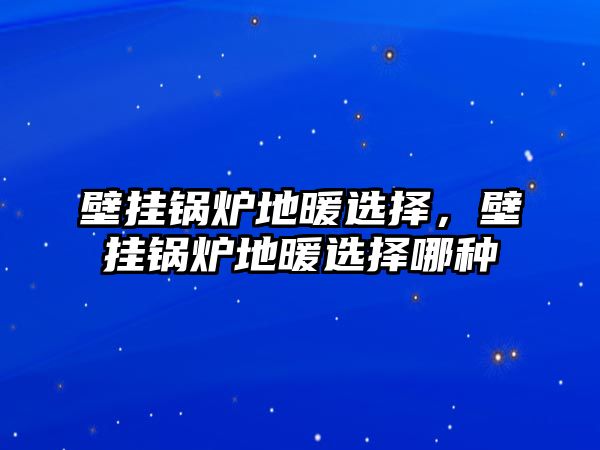 壁掛鍋爐地暖選擇，壁掛鍋爐地暖選擇哪種