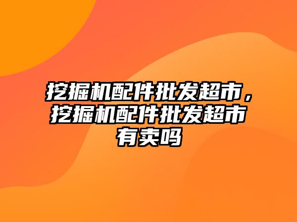 挖掘機配件批發(fā)超市，挖掘機配件批發(fā)超市有賣嗎