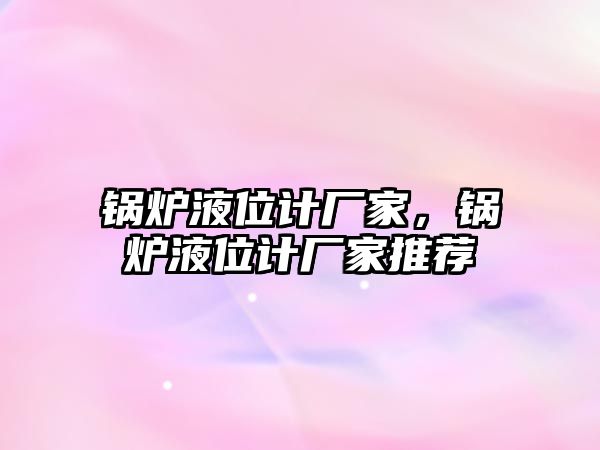 鍋爐液位計廠家，鍋爐液位計廠家推薦