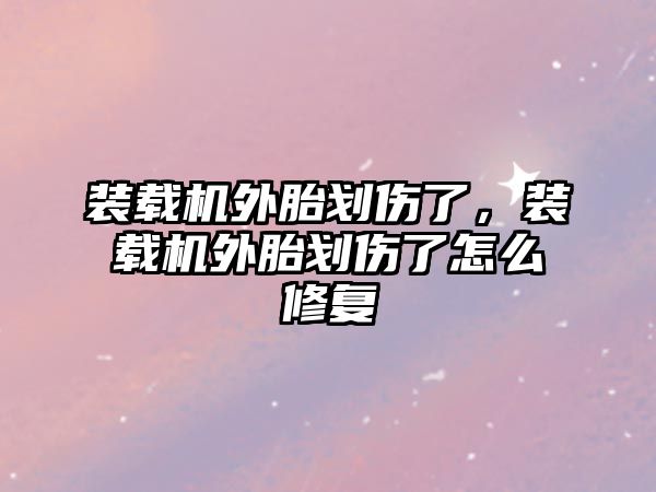 裝載機外胎劃傷了，裝載機外胎劃傷了怎么修復(fù)