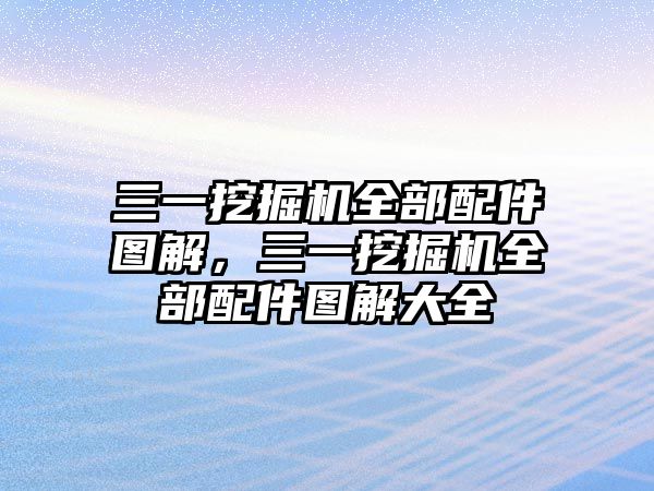 三一挖掘機(jī)全部配件圖解，三一挖掘機(jī)全部配件圖解大全