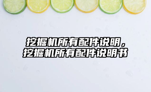 挖掘機所有配件說明，挖掘機所有配件說明書