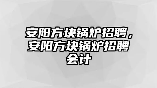 安陽方塊鍋爐招聘，安陽方塊鍋爐招聘會(huì)計(jì)