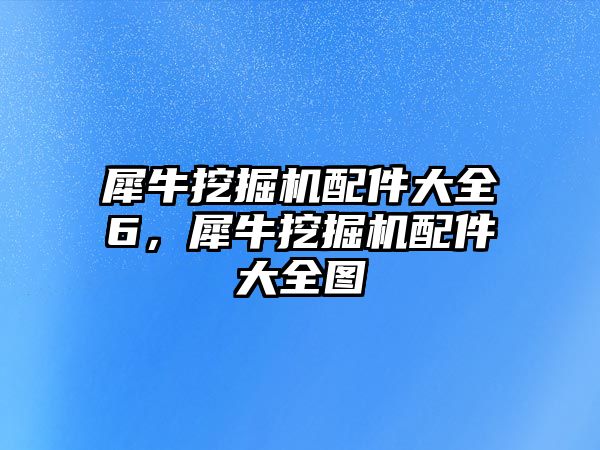 犀牛挖掘機配件大全6，犀牛挖掘機配件大全圖