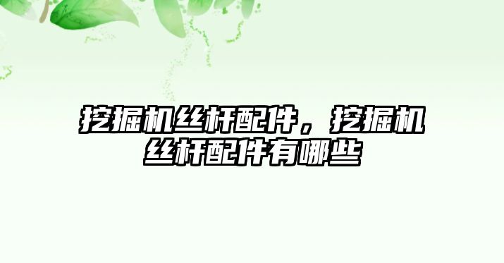 挖掘機(jī)絲桿配件，挖掘機(jī)絲桿配件有哪些