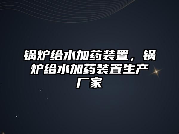 鍋爐給水加藥裝置，鍋爐給水加藥裝置生產(chǎn)廠家