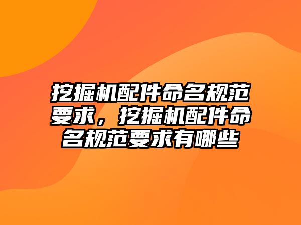 挖掘機配件命名規(guī)范要求，挖掘機配件命名規(guī)范要求有哪些