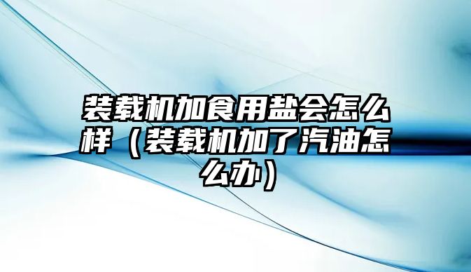 裝載機加食用鹽會怎么樣（裝載機加了汽油怎么辦）