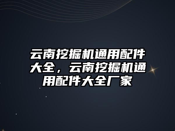 云南挖掘機通用配件大全，云南挖掘機通用配件大全廠家