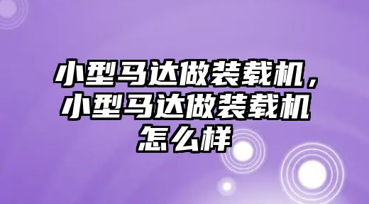 小型馬達(dá)做裝載機(jī)，小型馬達(dá)做裝載機(jī)怎么樣