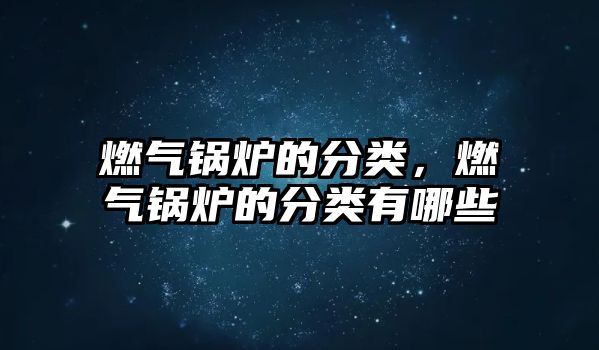 燃?xì)忮仩t的分類，燃?xì)忮仩t的分類有哪些