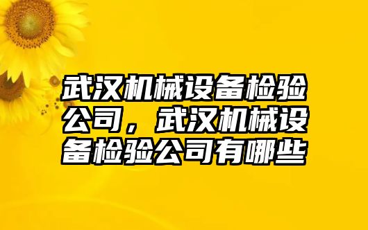 武漢機(jī)械設(shè)備檢驗(yàn)公司，武漢機(jī)械設(shè)備檢驗(yàn)公司有哪些