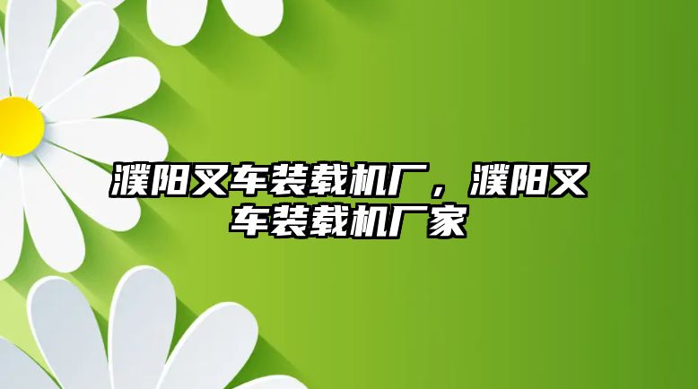 濮陽叉車裝載機(jī)廠，濮陽叉車裝載機(jī)廠家