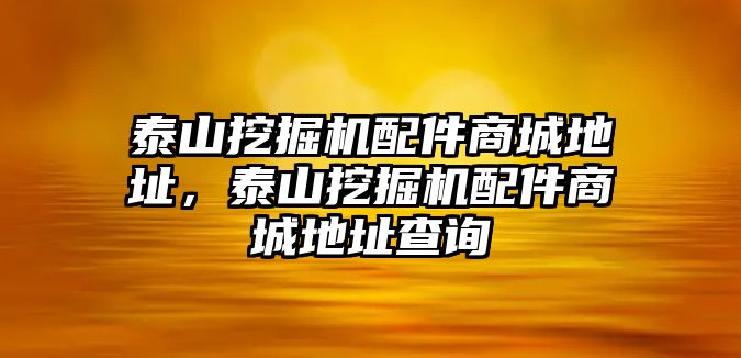 泰山挖掘機(jī)配件商城地址，泰山挖掘機(jī)配件商城地址查詢