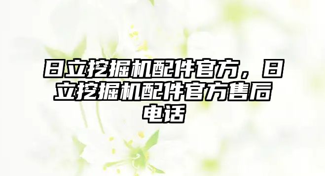 日立挖掘機配件官方，日立挖掘機配件官方售后電話