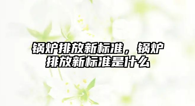 鍋爐排放新標(biāo)準(zhǔn)，鍋爐排放新標(biāo)準(zhǔn)是什么