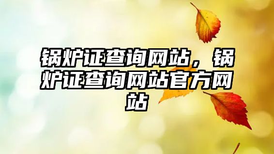 鍋爐證查詢網(wǎng)站，鍋爐證查詢網(wǎng)站官方網(wǎng)站